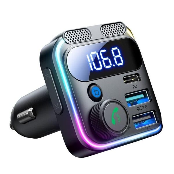 Bluetooth 5.3 FM Transmitter with 48W PD & QC3.0 Car Charger, Dual Mics & Hands-Free Calling - Image 2