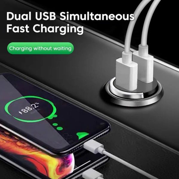 200W Dual USB Fast Charging Car Phone Adapter with QC 3.0 - Image 2