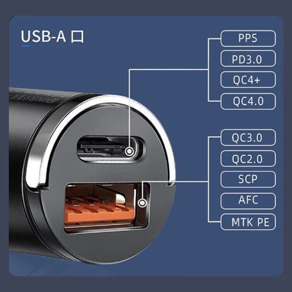 100W Dual-Core Mini Car Charger: USB Type-C & QC3.0 Fast Charging for Phones - Image 7