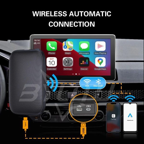 2023 Universal Car Wired to Wireless CarPlay Adapter with Android Auto, Netflix & YouTube - Image 3