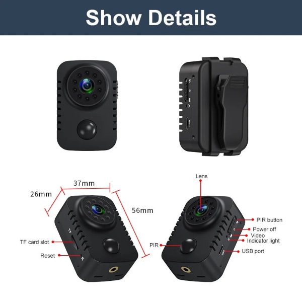 1080P Mini Body Camcorder with Night Vision & Motion Detection - Image 7