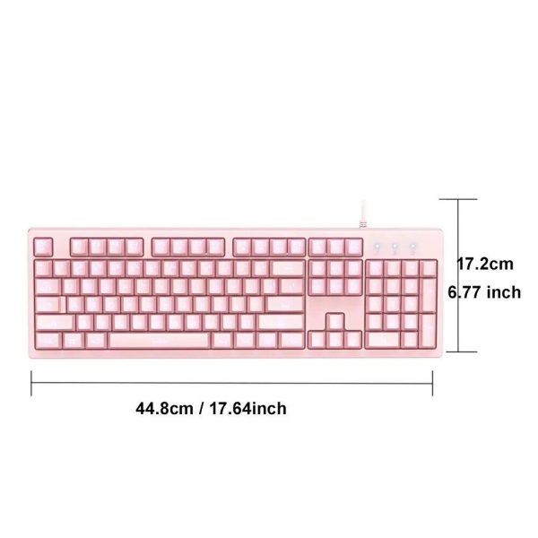 Chic Pink LED Backlit Wired Gaming Keyboard with Ergonomic Design - 104 Keys - Image 6