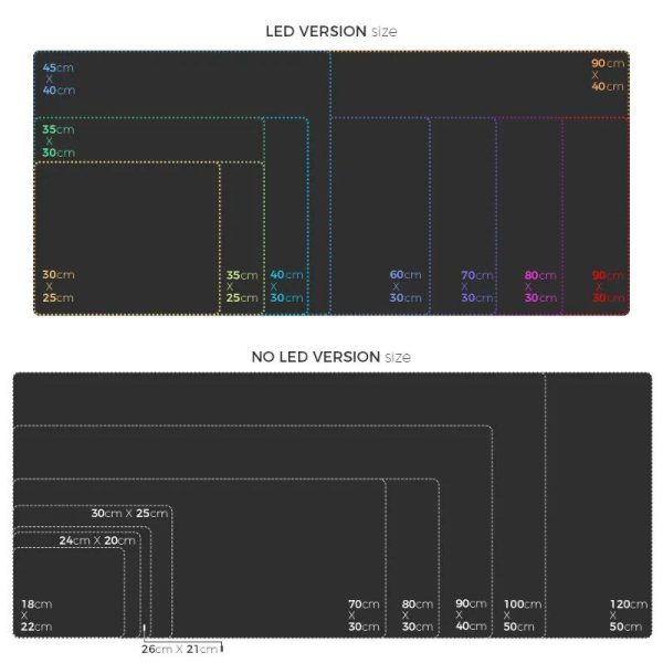 RGB LED Light Gaming Mouse Pad - Waterproof Desk Mat with Multi-Size & Lighting Modes - Image 7