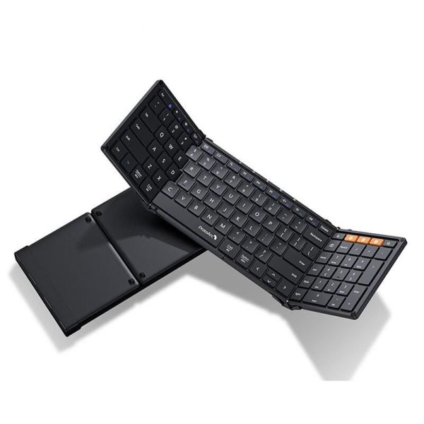 Wireless Foldable Bluetooth Keyboard - Sync 3 Devices, Portable, Full-Size, Quiet Typing