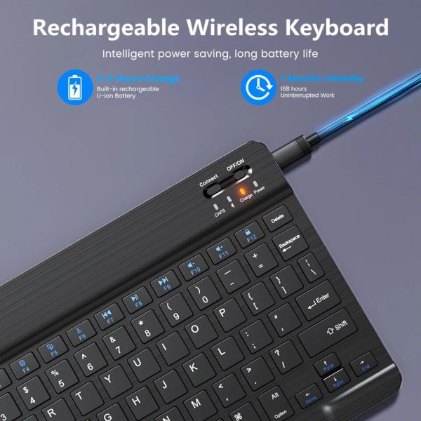 Mini Wireless Bluetooth Rechargeable Keyboard - Multilingual for iOS, Android & Windows Devices - Image 5