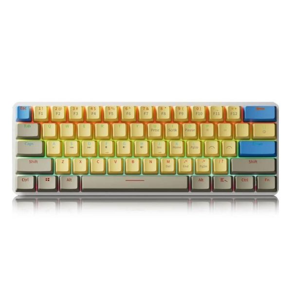 Compact 61-Key Wired Mechanical Keyboard with Multicolor LED Backlight and Hot-Swappable Red Switches - Image 2