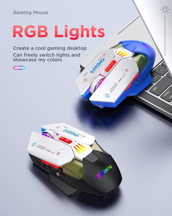 Elite Precision 2.4G Wireless Gaming Mouse - 10000DPI, Rechargeable with Programmable RGB Lighting - Image 4