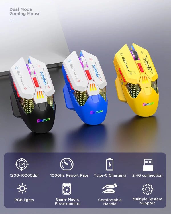 Elite Precision 2.4G Wireless Gaming Mouse - 10000DPI, Rechargeable with Programmable RGB Lighting - Image 3