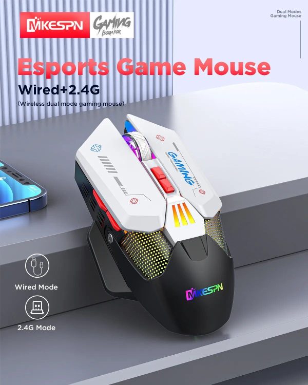 Elite Precision 2.4G Wireless Gaming Mouse - 10000DPI, Rechargeable with Programmable RGB Lighting - Image 2