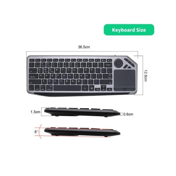 Multi-Device Wireless Bluetooth Backlit Keyboard with Touchpad for Smart TV, Tablet, and PC - Image 7