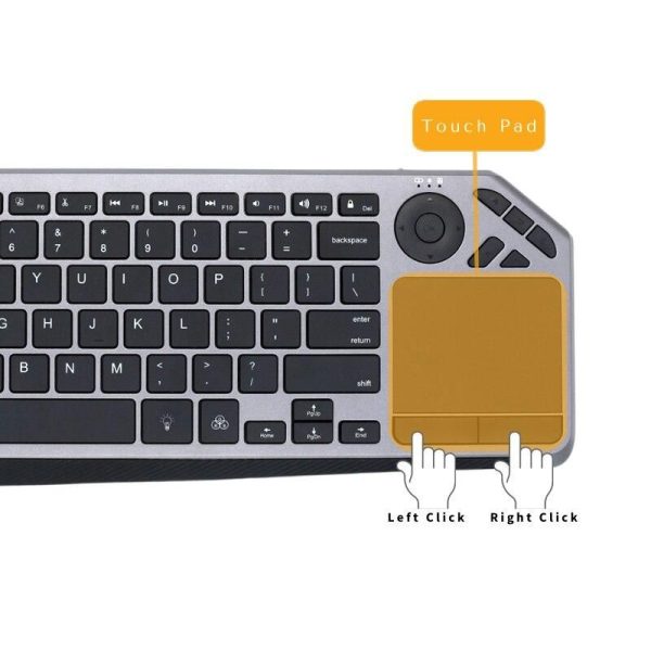 Multi-Device Wireless Bluetooth Backlit Keyboard with Touchpad for Smart TV, Tablet, and PC - Image 5