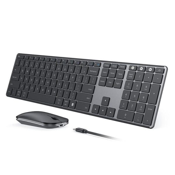 Ultra-Slim Multi-Device Rechargeable Bluetooth Keyboard & Mouse Combo - Wireless, Ergonomic Design for Mac/Win/Android/iOS