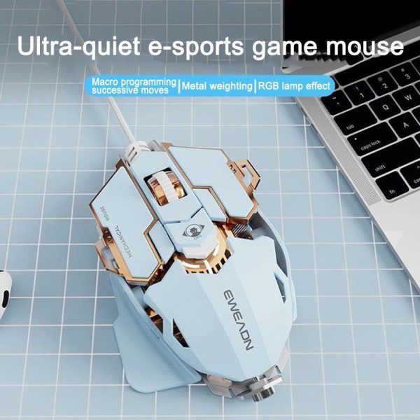 RGB Silent Gaming Mouse - Wired Mechanical 12800 DPI with 9 Customizable Buttons - Image 6