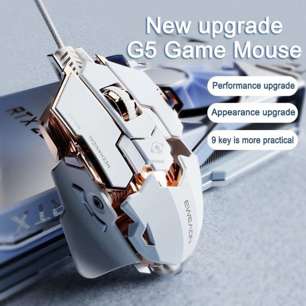 RGB Silent Gaming Mouse - Wired Mechanical 12800 DPI with 9 Customizable Buttons - Image 4