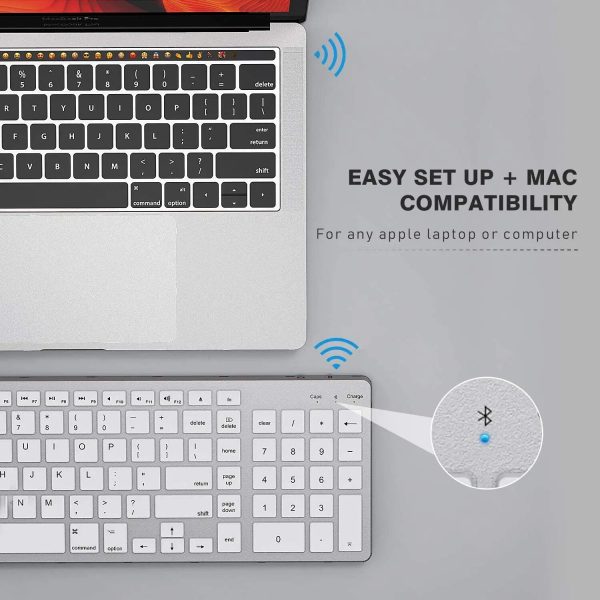 Ultra Slim Full-Size Wireless Bluetooth Keyboard – Long Battery, Silent Typing for Mac/iOS - Image 2