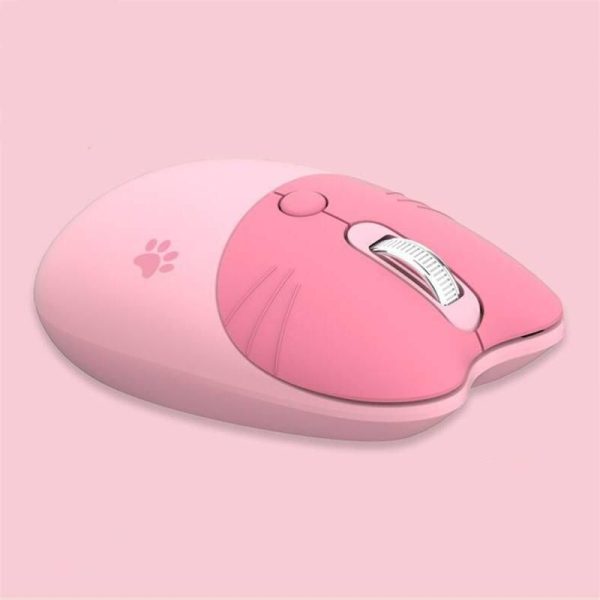 Pink Kawaii Silent Wireless Mouse - Cute Optical Gaming Mice for Laptops and PCs