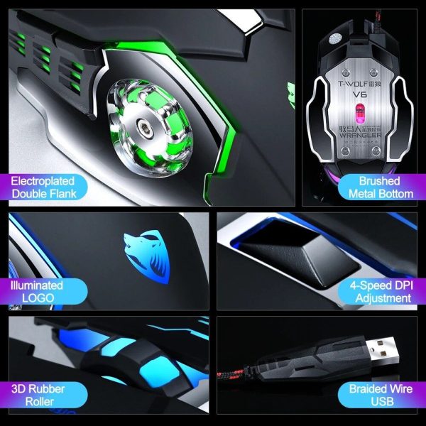 3200DPI High-Precision Gaming Mouse - 8D Wired Optical with Silent Click & LED Backlight - Image 7