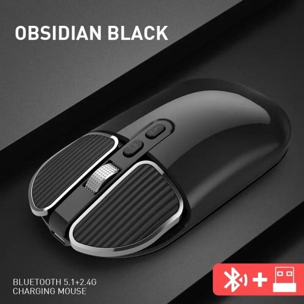 Wireless Dual-Mode Bluetooth 5.1 & 2.4G Optical Mouse - Rechargeable USB Interface for Multiple Devices - Image 2