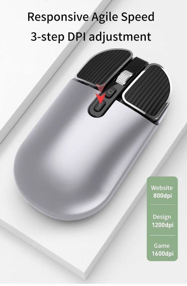 Wireless Dual-Mode Bluetooth 5.1 & 2.4G Optical Mouse - Rechargeable USB Interface for Multiple Devices - Image 3