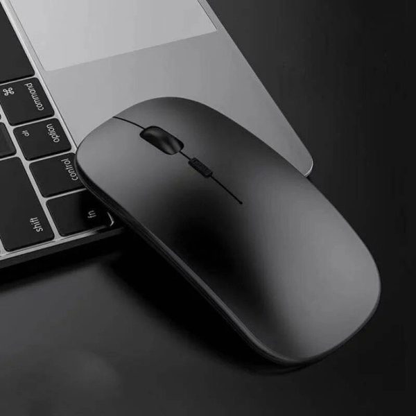 Ultra-Slim 1600DPI Silent Wireless Mouse - Rechargeable & Mute for All Devices