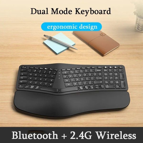 Ergonomic Split Wireless Keyboard with Backlight and Wrist Rest - Image 4