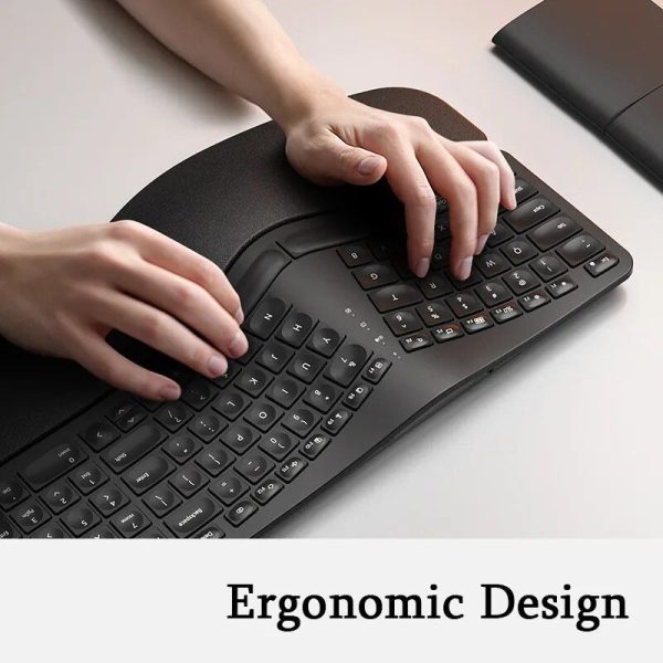 Ergonomic Split Wireless Keyboard with Backlight and Wrist Rest - Image 5