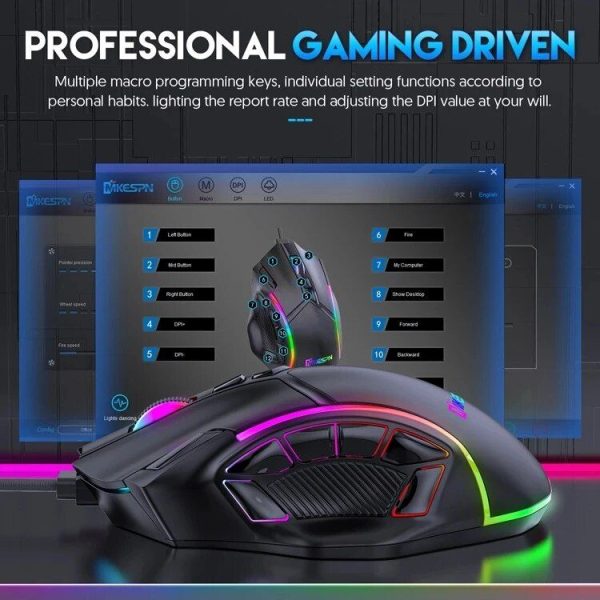 Ultimate Precision Wired Gaming Mouse - 12800 DPI, 12 Programmable Buttons, RGB Lighting - Image 7