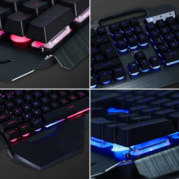 Sleek RGB LED Backlit Gamer Keyboard & Mouse Combo with Ergonomic Design and Waterproof Build - Image 6