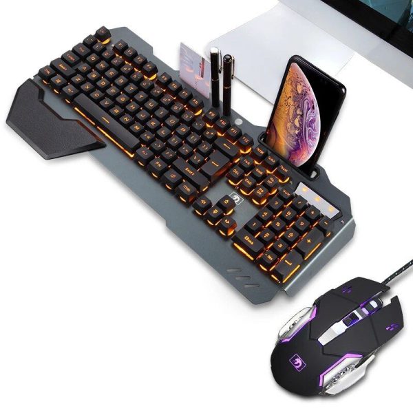 Sleek RGB LED Backlit Gamer Keyboard & Mouse Combo with Ergonomic Design and Waterproof Build - Image 2