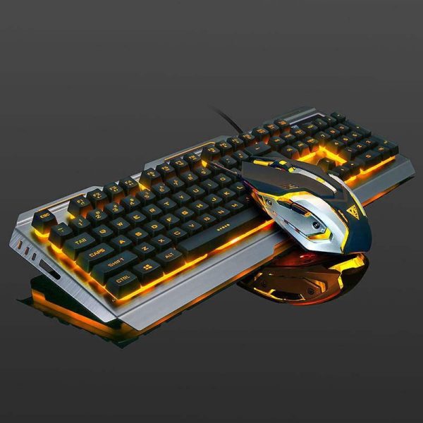 Glowing Mechanical Gaming Keyboard & Mouse Set - Precision Wired Combo