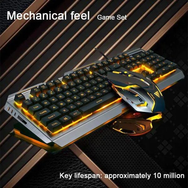 Glowing Mechanical Gaming Keyboard & Mouse Set - Precision Wired Combo - Image 2