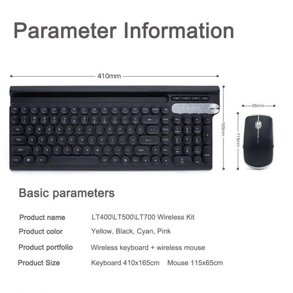 Wireless Gaming Keyboard and Mouse Combo - LT500 Wireless Set for PC, Laptop & Tablet - Image 7