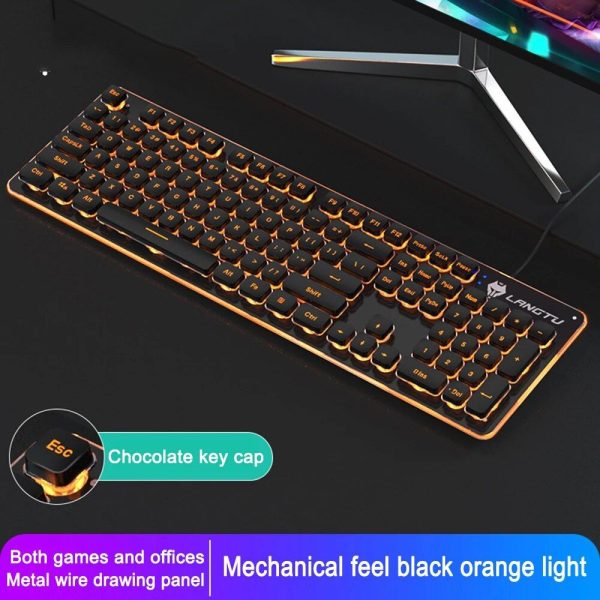 Luminous RGB Backlit Wired Gaming Keyboard with Mechanical Feel, Spill-Resistant Design, and 104 Anti-Ghosting Keys - Image 6