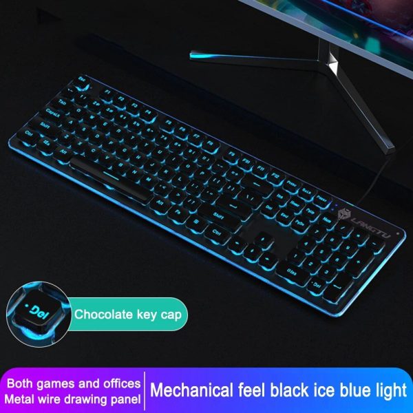 Luminous RGB Backlit Wired Gaming Keyboard with Mechanical Feel, Spill-Resistant Design, and 104 Anti-Ghosting Keys - Image 5