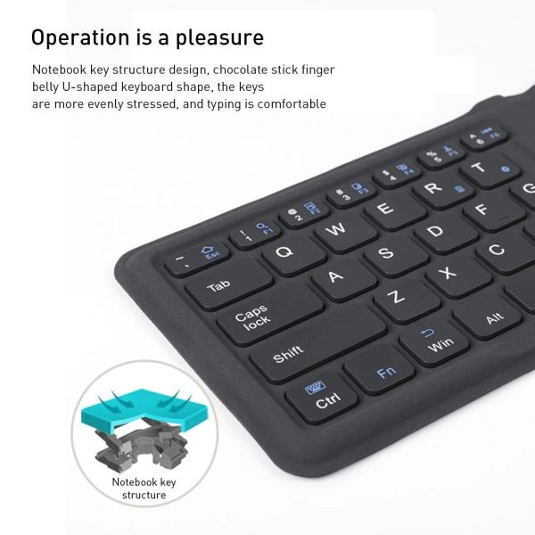 Compact Foldable Bluetooth Keyboard - Portable & Ergonomic for Multi-Device Use - Image 4