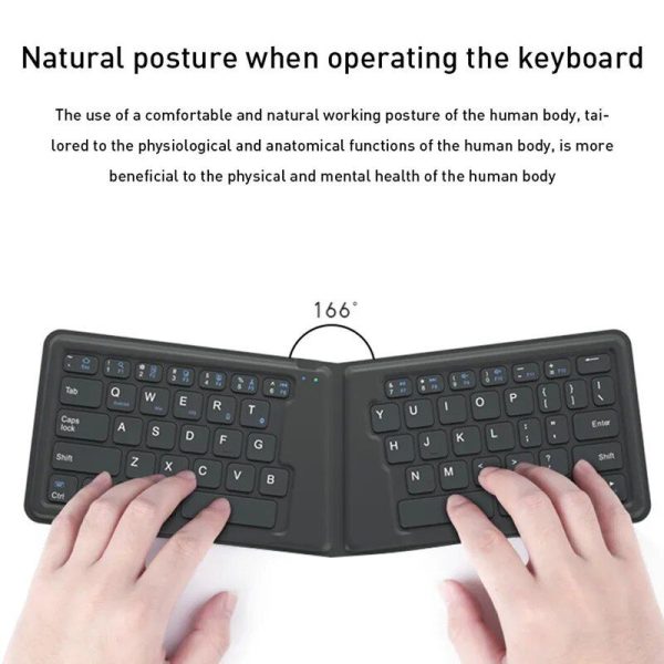 Compact Foldable Bluetooth Keyboard - Portable & Ergonomic for Multi-Device Use - Image 3