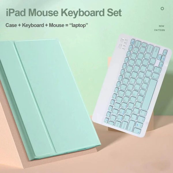 Wireless Bluetooth Keyboard with Magnetic Leather Case and Mouse - Image 3