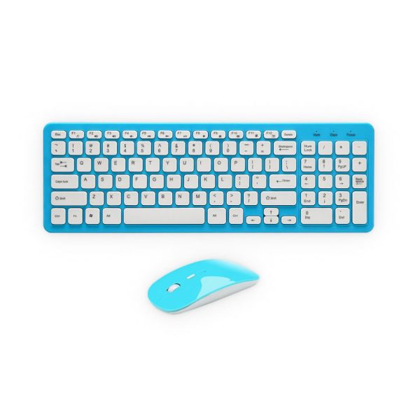 Blue Wireless Keyboard & Mouse - Image 2