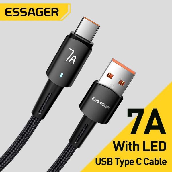 Essager 7A 100W USB Type C Cable 100W Fast Charging Wire For OPPO Oneplus Huawei P40 P30 Samsung Realme USB C Charger Data Cord - Image 2