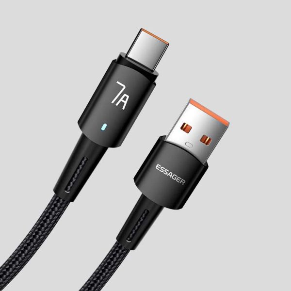 Essager 7A 100W USB Type C Cable 100W Fast Charging Wire For OPPO Oneplus Huawei P40 P30 Samsung Realme USB C Charger Data Cord