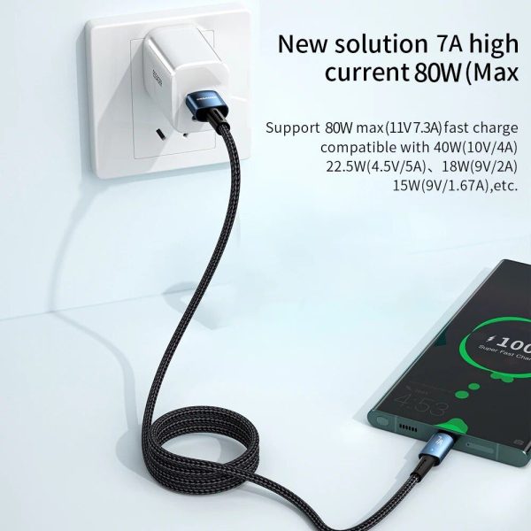 Essager 7A 100W USB Type C Cable 100W Fast Charging Wire For OPPO Oneplus Huawei P40 P30 Samsung Realme USB C Charger Data Cord - Image 7