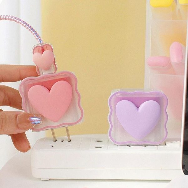 3D Love Heart Cable Protector & Organiser Kit for iPhone