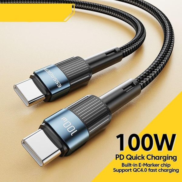 100W USB Type C to C PD Fast Charging & Data Sync Cable - 0,5M Length - Image 2