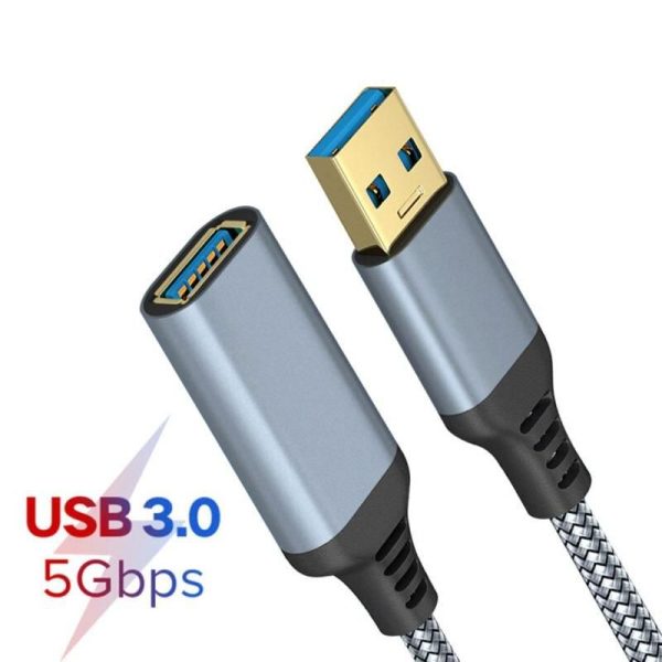 Nylon Braided USB 3.0 Extension Cable - High-Speed Data Transfer for Computers, Cameras, Printers, and More - Image 2