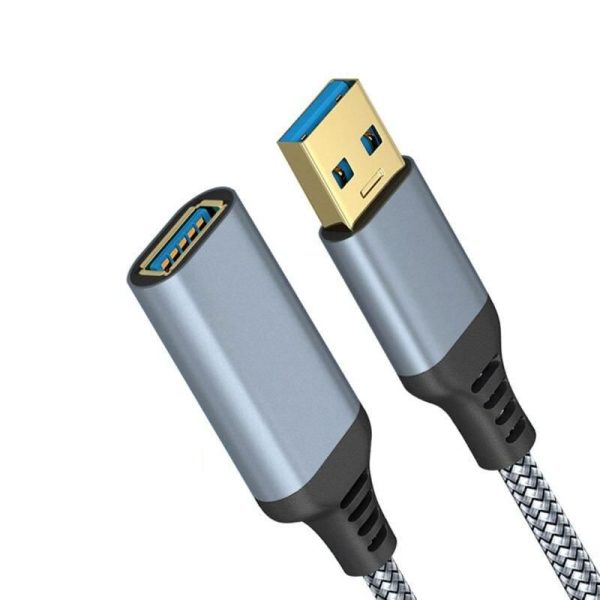 Nylon Braided USB 3.0 Extension Cable - High-Speed Data Transfer for Computers, Cameras, Printers, and More