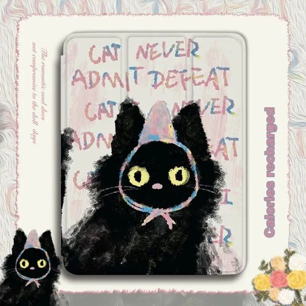 Graffiti Cat & Colorful Polka Dots iPad Case - Image 2