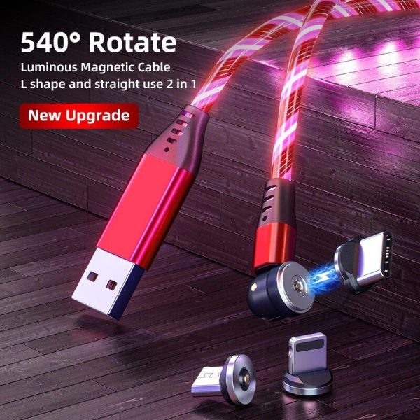 360°+180° Rotatable Luminous Magnetic Charging Cable - Image 3