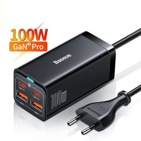 100W GaN3 Desktop Quick Charger with 4 Ports - Type C & USB Fast Charge - Image 2