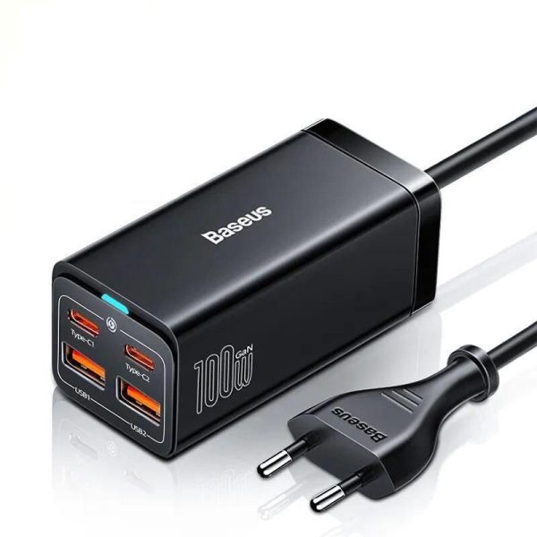 100W GaN3 Desktop Quick Charger with 4 Ports - Type C & USB Fast Charge