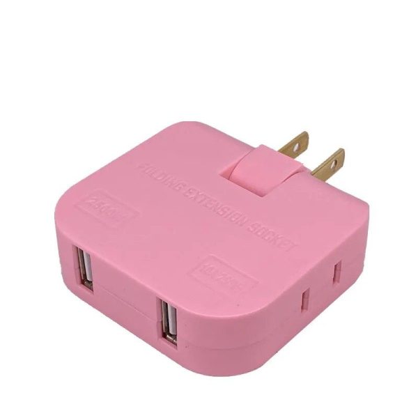 4-in-1 Rotating USB Plug EU Adapter - Slim & Foldable Multi-Outlet Converter - Image 2